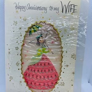 1950s New Anniversary To Wife Greeting Card 7x5”